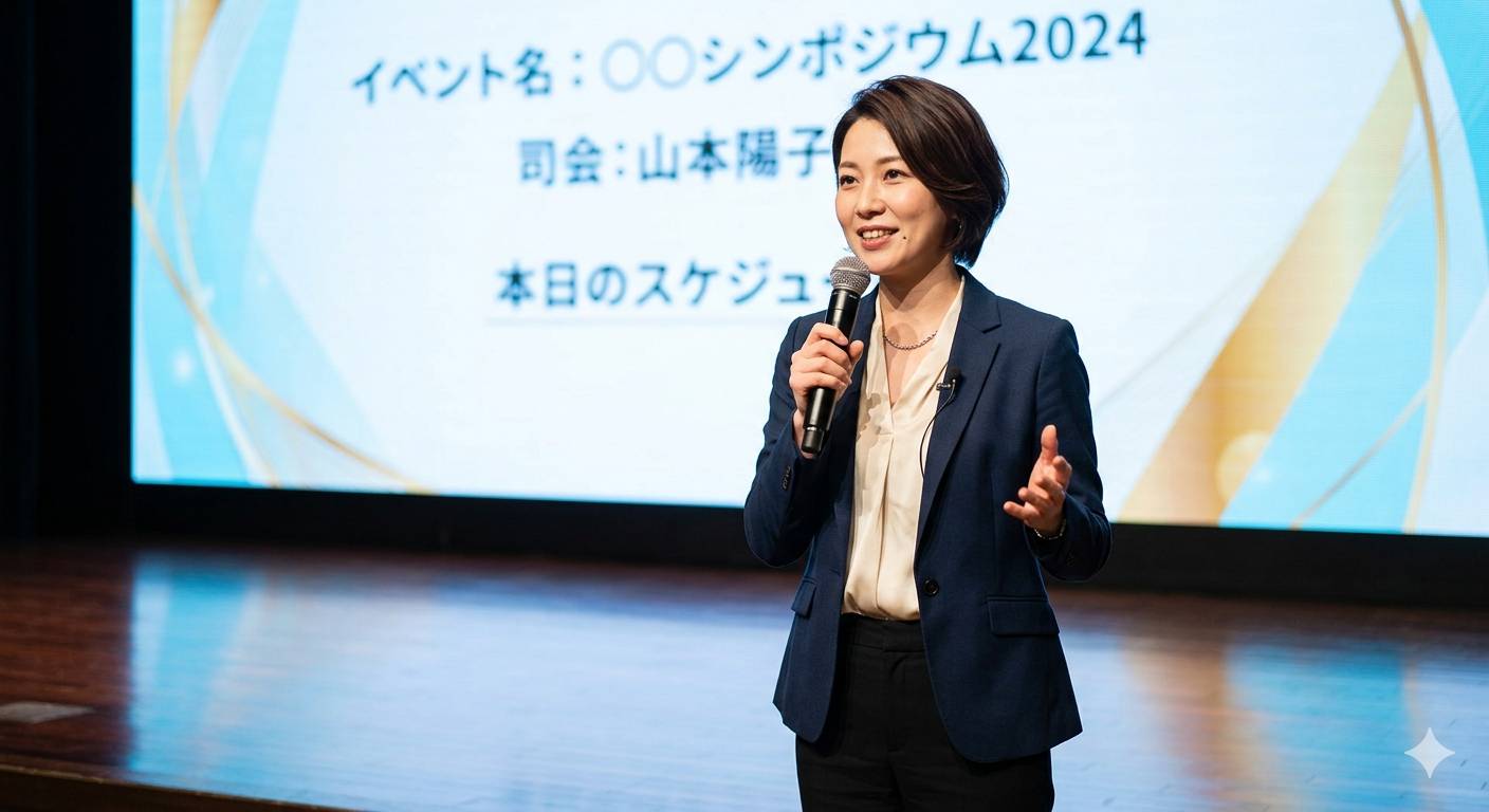 イベントMCとして活躍する女性